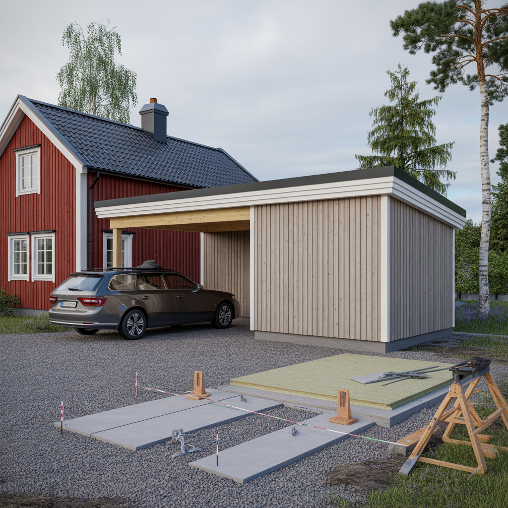 carport med forrad kostnad bygglov och grundlaggning