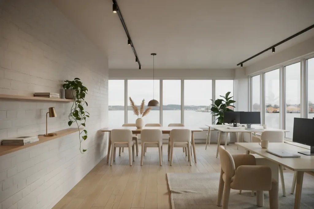 renovering av kontorslokal med nya ytskikt i nacka strand